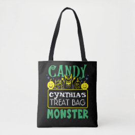 Bolsa Tote Saca de Halloween do Monstro de Doces Personalizad