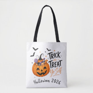 Bolsa Tote Saca de Halloween Faça um Truque ou Trate a Si Mes