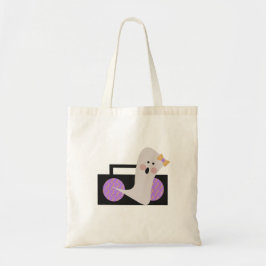 Bolsa Tote Saca de Halloween para Menina Fantasma Música ou T