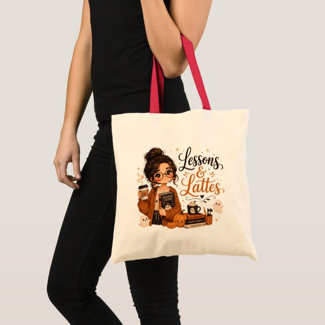 Bolsa Tote Saca de Halloween para Professores Assustadores Pr (Frente (produto))
