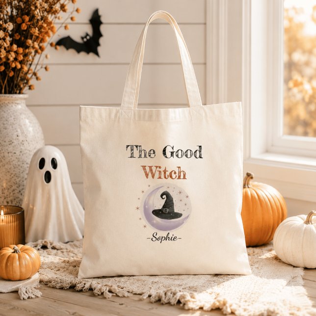 Bolsa Tote Saca de Halloween Personalizada – A Boa Bruxa (Criador carregado)