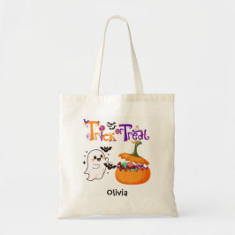 Bolsa Tote Saca de Halloween Personalizada para Crianças Tric