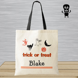 Bolsa Tote Saca de Halloween Personalizada para Crianças Tric