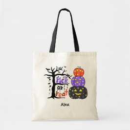 Bolsa Tote Saca de Halloween Personalizada para Crianças Tric