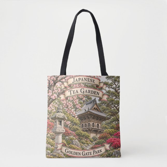 Bolsa Tote Saca de Jardim de Chá Japonês (Frente)