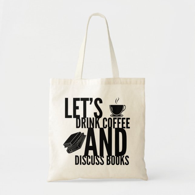 Bolsa Tote Saca de leitura de livros de café (Frente)
