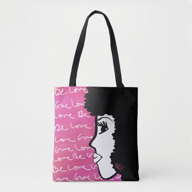 Bolsa Tote Saca de Lona Be Love Give Love (Frente)