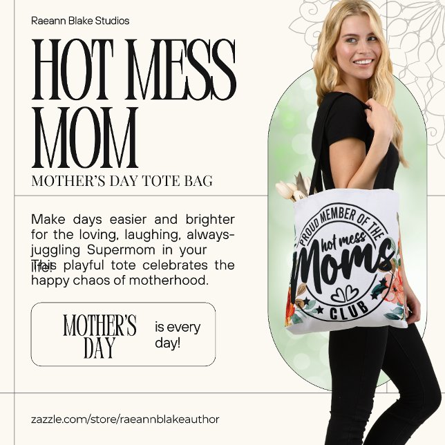 Bolsa Tote Saca de Mãe Bagunçada do Dia das Mães (Criador carregado)