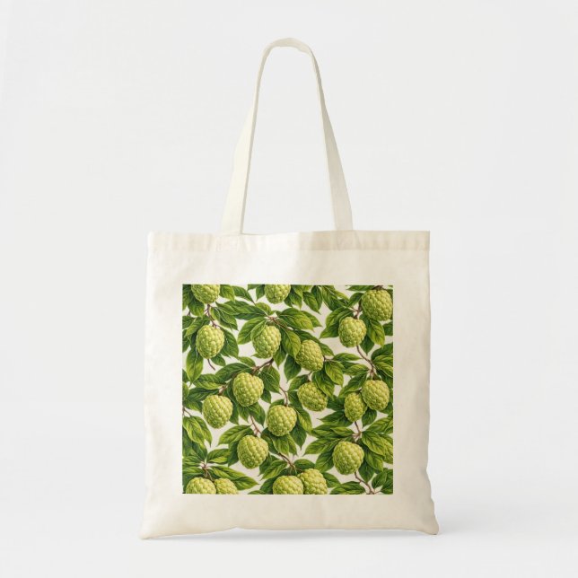Bolsa Tote Saca de mão com padrão de fruta Annona (Frente)