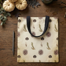 Bolsa Tote Saca de mão com padrão outonal vintage Witchcore