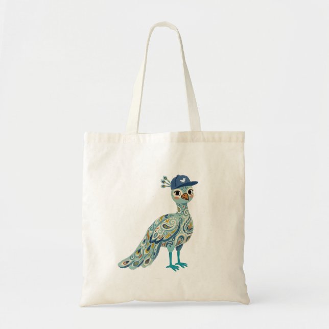 Bolsa Tote Saca de mão da Galinha-d'angola com Boné de Beiseb (Frente)