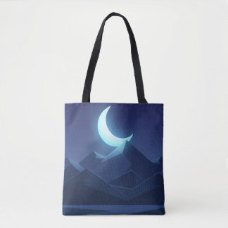 Bolsa Tote Saca de mão de arte minimalista do céu noturno e l