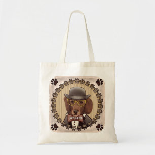 Bolsa Tote Saca de mão de Dachshund usando óculos