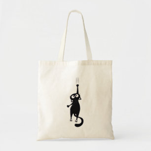 Bolsa Tote Saca de mão de Gato Preto Fofo   Saca de Compras R