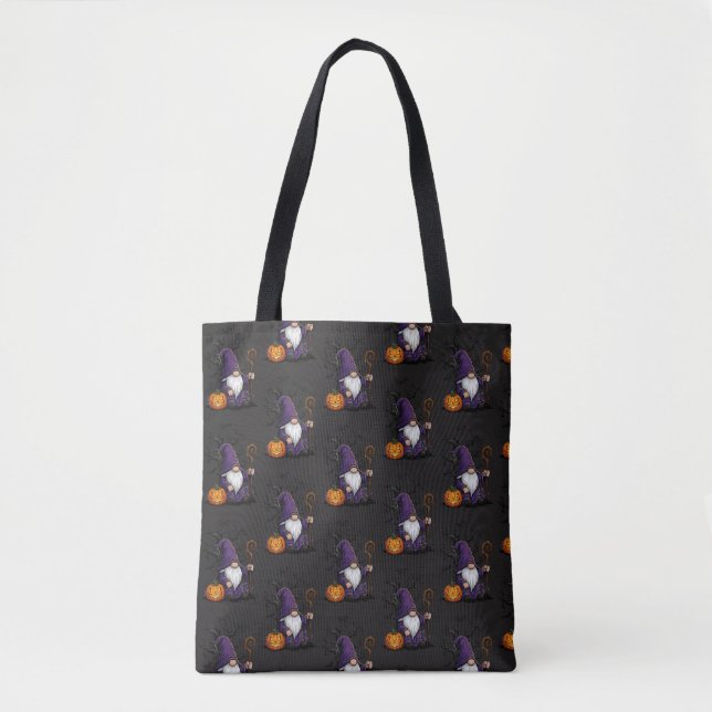 Bolsa Tote Saca de mão de Gnome de Halloween (Frente)