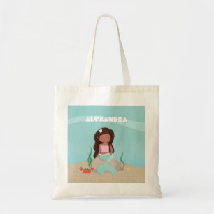 Bolsa Tote Saca de mão de sereia negra fofa
