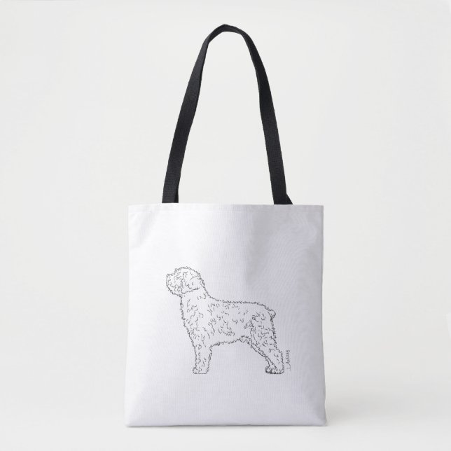Bolsa Tote Saca de mão do Cão de Água Espanhol (Frente)