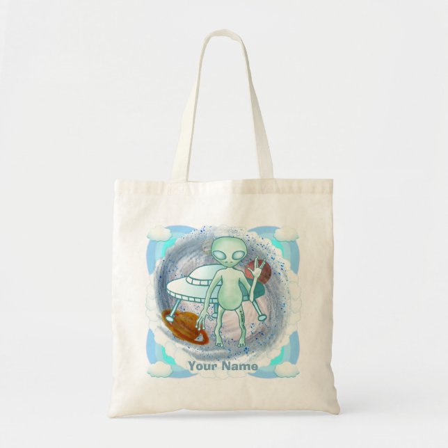 Bolsa Tote Saca de mão do Invasor Alien (Frente)
