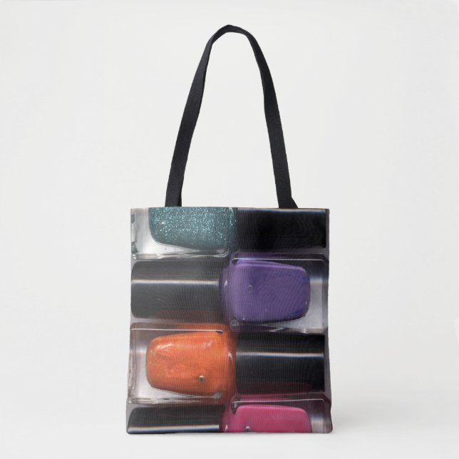 Bolsa Tote Saca de mão estampada com esmalte (Frente)