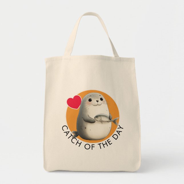 Bolsa Tote Saca de mão Foca Fofa (Frente)