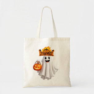 Bolsa Tote Saca de mão fofo de fantasma de Halloween - Traves