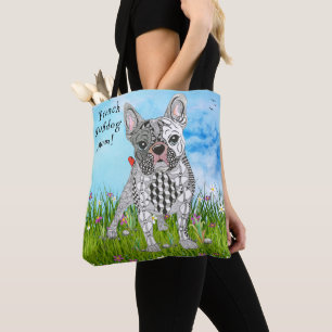 Bolsa Tote Saca de mão fofo e colorido do Bulldog Francês