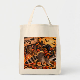 Bolsa Tote Saca de mão Jimmothy Guaxinim Fofo de Halloween