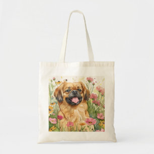 Bolsa Tote Saca de Mão Pekingese – Arte Aquarela