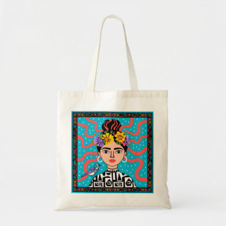 Bolsa Tote Saca de mão vibrante de arte popular inspirada em