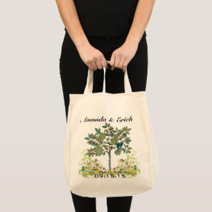 Bolsa Tote Saca de Melodia de Árvore de Casamento de Pássaros