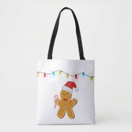 Bolsa Tote Saca de Natal Adorável Homem de Biscoito