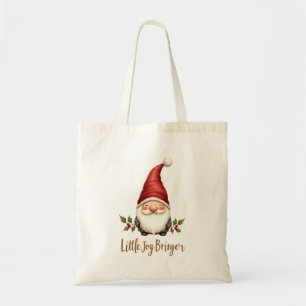Bolsa Tote Saca de Natal Pequeno Portador de Alegria Gnomo