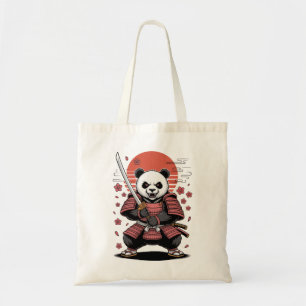 Bolsa Tote Saca de orçamento do urso panda samurai