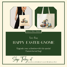 Bolsa Tote Saca de Páscoa Feliz Gnome