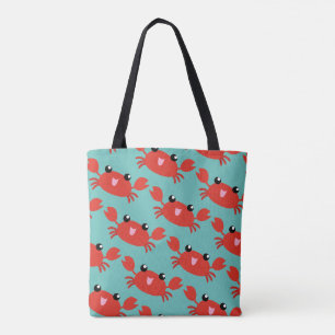 Bolsa Tote Saca de Praia de Verão Náutico de Caranguejo Verme