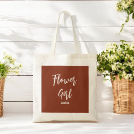 Bolsa Tote Saca de Terracota Marrom para Menina de Flores noi