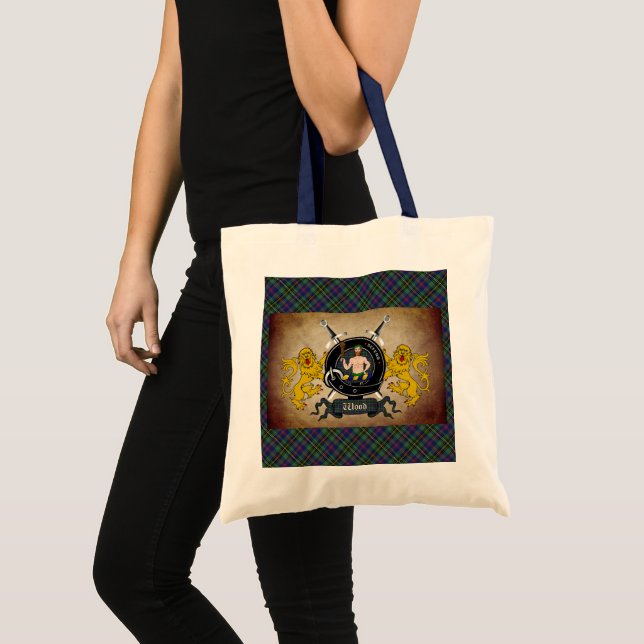 Bolsa Tote Saca de Tote do Clã Wood com Tartan (Frente (produto))