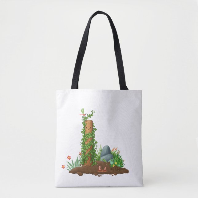 Bolsa Tote Saca de Totem de Planta Trepadeira com Punho Ensol (Frente)