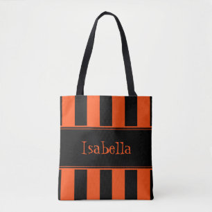 Bolsa Tote Saca de Trick or Treat Laranja Preto