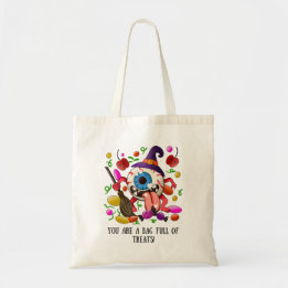 Bolsa Tote Saca de Truques ou Travessuras de Halloween para C