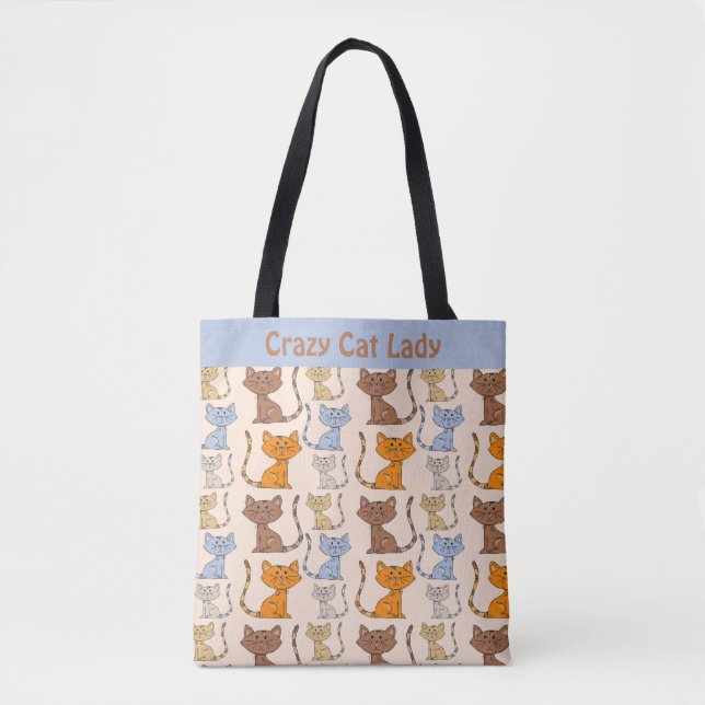 Bolsa Tote Saca Doida por Gatos (Frente)