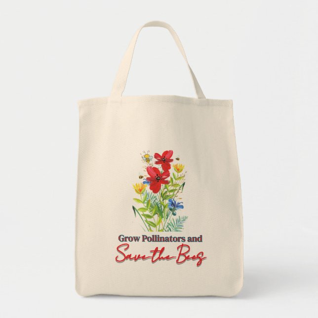 Bolsa Tote Saca Floral Salve as Abelhas (Frente)