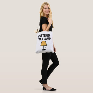 Bolsa Tote Saca Fofa Ilustrada 'Finja Que Sou Uma Lâmpada'