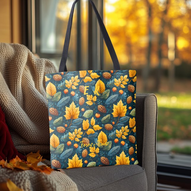 Bolsa Tote Saca Forest Finds com Elementos Quentes de Outono (Criador carregado)
