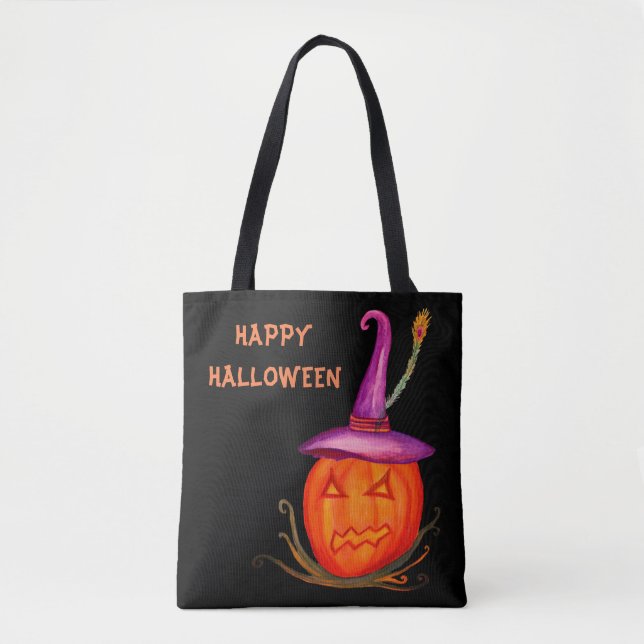 Bolsa Tote Saca Halloween Jack o Lantern (Frente)