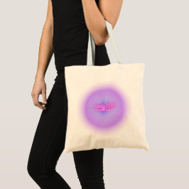 Bolsa Tote Saca Lady CEO Purple Aura Glow Estética em Lona
