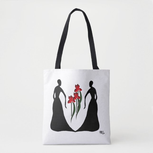 Bolsa Tote Saca Les Femmes Bold Red Irises Personalizada (Frente)