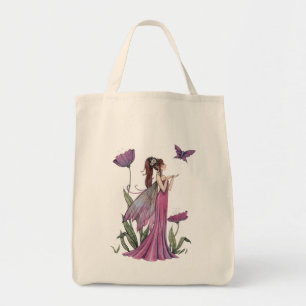 Bolsa Tote Saca Orgânica de Fantasia da Fada do Papoula Roxa