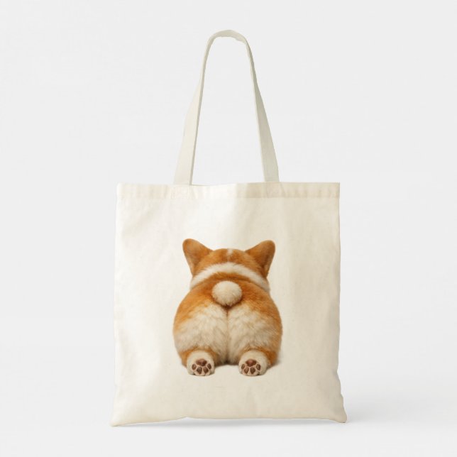 Bolsa Tote Saca Tote Corgi Adorável (Verso)