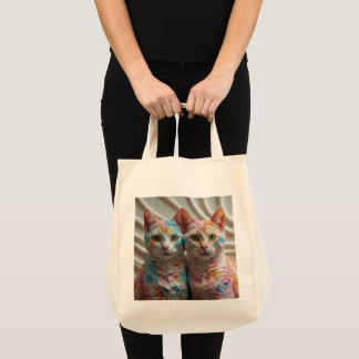 Bolsa Tote Saca Tote de Gato Artístico – Pintado com Ronronar